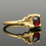 STUNNING RENAISSANCE GOLD & GARNET QUATREFOIL RING - CIRCA 15th-16thC (5776)