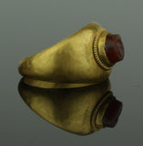SUPERB ANCIENT ROMAN GOLD INTAGLIO RING "CRUSTACEAN" - 2nd Century AD (074)