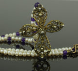 BEAUTIFUL POST MEDIEVAL SILVER GILT CROSS NECKLACE - DATING CIRCA - 16th Century