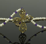 BEAUTIFUL POST MEDIEVAL SILVER GILT CROSS NECKLACE - DATING CIRCA - 16th Century