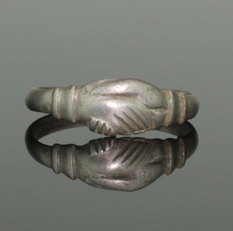 ANCIENT MEDIEVAL SILVER "FEDE" MARRIAGE RING - CIRCA 15TH C AD (987)