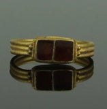 BEAUTIFUL ANCIENT MEROVINGIAN GOLD RING WITH GARNETS - 6th Century AD (0087)