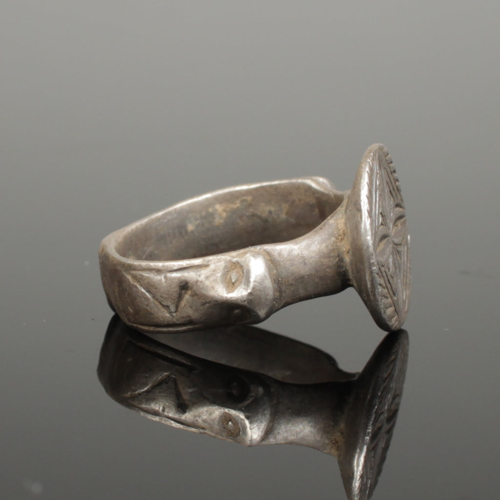FABULOUS ANCIENT MEDIEVAL SILVER RING WITH CROSS - CIRCA 15TH C AD ...