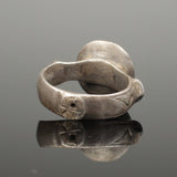 FABULOUS ANCIENT MEDIEVAL SILVER RING WITH CROSS - CIRCA 15TH C AD