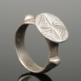 FABULOUS ANCIENT MEDIEVAL SILVER RING WITH CROSS - CIRCA 15TH C AD