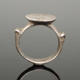 FABULOUS ANCIENT MEDIEVAL SILVER RING WITH CROSS - CIRCA 15TH C AD