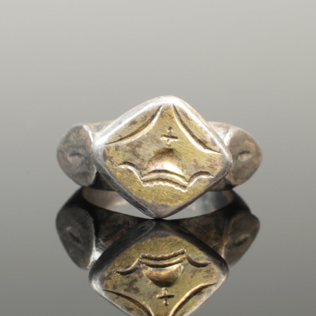 BEAUTIFUL ANCIENT MEDIEVAL SILVER RING WITH TEMPLE - CIRCA 15TH CENTUR ...