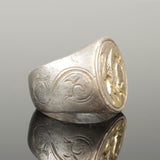 BEAUTIFUL ANCIENT MEDIEVAL SILVER RING WITH DRAGON - CIRCA 15TH CENTURY AD