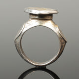 BEAUTIFUL ANCIENT MEDIEVAL SILVER RING WITH TEMPLE - CIRCA 15TH CENTURY AD