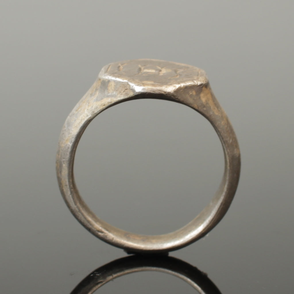 BEAUTIFUL ANCIENT MEDIEVAL SILVER RING WITH 