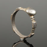 BEAUTIFUL ANCIENT MEDIEVAL SILVER RING WITH HEART - CIRCA 15TH C (0332)