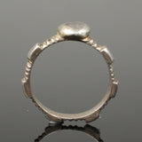 BEAUTIFUL ANCIENT MEDIEVAL SILVER RING WITH HEART - CIRCA 15TH C (0332)