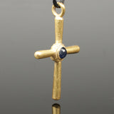 STUNNING ANCIENT MEDIEVAL GOLD & SAPPHIRE CROSS CIRCA - 13th Century AD (667)