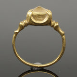 STUNNING RENAISSANCE GOLD & ROCK CRYSTAL QUATREFOIL RING - CIRCA 15th-16thC (89)