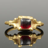 STUNNING RENAISSANCE GOLD & GARNET QUATREFOIL RING - CIRCA 15th-16thC (5776)