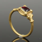 STUNNING RENAISSANCE GOLD & GARNET QUATREFOIL RING - CIRCA 15th-16thC (5776)