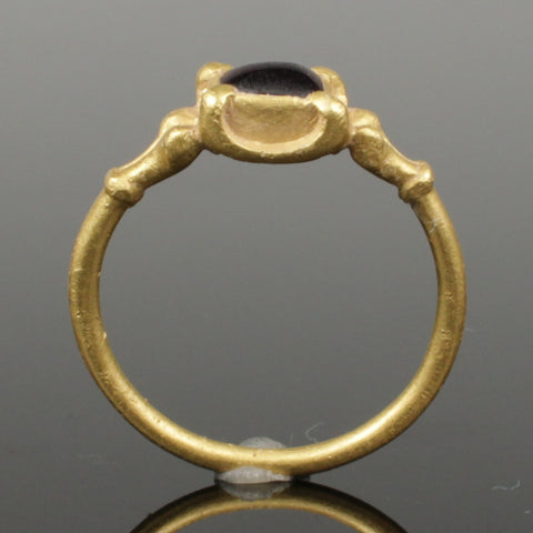 STUNNING RENAISSANCE GOLD & GARNET QUATREFOIL RING - CIRCA 15th-16thC (5776)