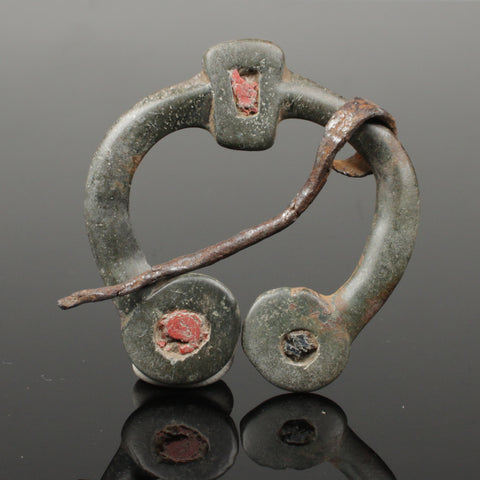 ANCIENT VIKING BRONZE OMEGA TYPE BROOCH - CIRCA 9th/11th CENTURY (6223)