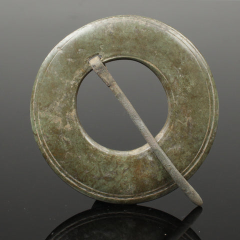 LARGE ANCIENT VIKING BRONZE ANNULAR BROOCH - CIRCA 9th/11th CENTURY (6225)