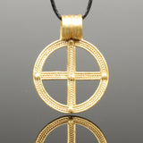 SUPERB ANCIENT ROMAN/CELTIC GOLD SUN CROSS , WHEEL PENDANT - 1st/2nd Century AD