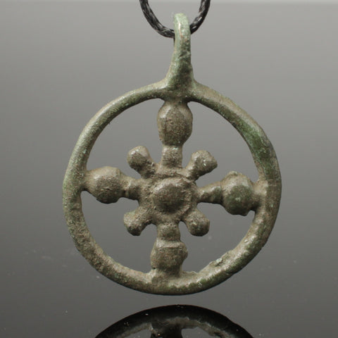 WONDERFUL VIKING BRONZE CROSS PENDANT - CIRCA -10TH CENTURY AD (P20)