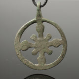 WONDERFUL VIKING BRONZE CROSS PENDANT - CIRCA -10TH CENTURY AD (P20)