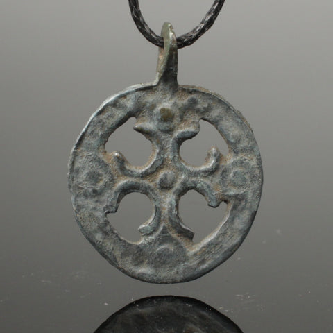 WONDERFUL VIKING BRONZE CROSS PENDANT - CIRCA -10TH CENTURY AD (P21)
