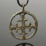 WONDERFUL VIKING BRONZE CROSS PENDANT - CIRCA -10TH CENTURY AD (P22)