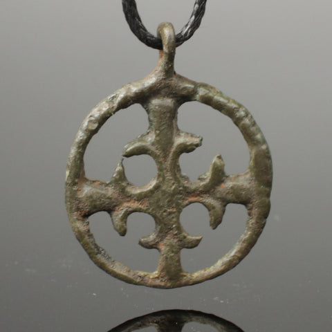 WONDERFUL VIKING BRONZE CROSS PENDANT - CIRCA -10TH CENTURY AD (P22)