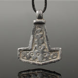 SUPERB ANCIENT VIKING SILVER MJOLNIR THORS HAMMER PENDANT - CIRCA 9th/10thC