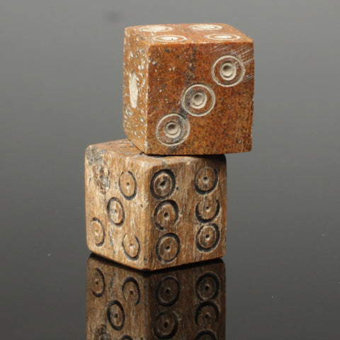 PAIR OF ANCIENT ROMAN DIE DICE - DATING CIRCA -1st/4th Century AD