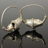 ANCIENT BYZANTINE SILVER EARRINGS - CIRCA 6th/12th CENTURY (B15)