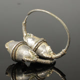 ANCIENT BYZANTINE SILVER EARRINGS - CIRCA 6th/12th CENTURY (B15)