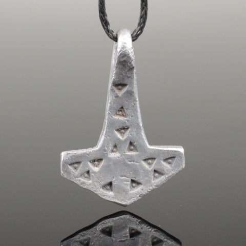 SUPERB ANCIENT VIKING SILVER MJOLNIR THORS HAMMER PENDANT - CIRCA 9th/10thC (T1)
