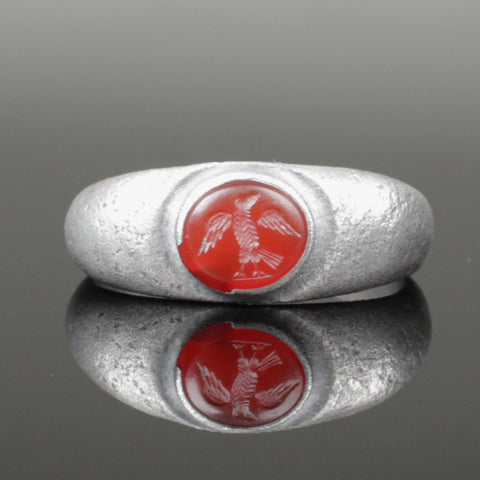 ANCIENT ROMAN SILVER INTAGLIO RING - 2nd Century AD (R202)