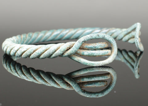 WONDERFUL VIKING BRONZE BRACELET - CIRCA -10TH CENTURY AD (B097)