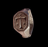 BEAUTIFUL ANCIENT MEDIEVAL SILVER SEAL RING - CIRCA 14th/15th Century AD