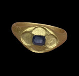 BEAUTIFUL MEDIEVAL GOLD & SAPPHIRE QUATREFOIL RING CIRCA 14th-15th Century AD