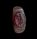 ANCIENT ROMAN SILVER INTAGLIO RING FORTUNA- 2nd Century AD (R2042)