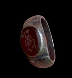 ANCIENT ROMAN SILVER INTAGLIO RING FORTUNA- 2nd Century AD (R2042)