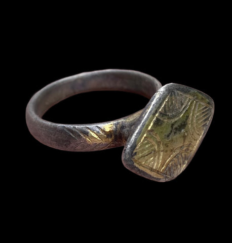 STUNNING MEDIEVAL SILVER GILT RING - CIRCA 12th-14th Century AD (S0312)