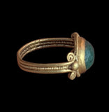 WONDERFUL ANCIENT ROMAN GOLD & EMERALD RING - 2nd Century AD (2119)