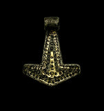 SUPERB ANCIENT VIKING SILVER & GOLD MJOLNIR THORS HAMMER PENDANT - 9th/10thC