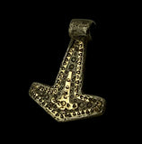 SUPERB ANCIENT VIKING SILVER & GOLD MJOLNIR THORS HAMMER PENDANT - 9th/10thC