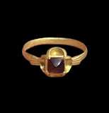 BEAUTIFUL MEDIEVAL GOLD & GARNET QUATREFOIL RING - CIRCA 14th-15thC AD (0532)
