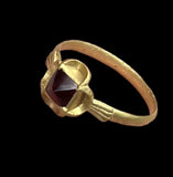 BEAUTIFUL MEDIEVAL GOLD & GARNET QUATREFOIL RING - CIRCA 14th-15thC AD (0532)