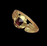 BEAUTIFUL MEDIEVAL GOLD & GARNET QUATREFOIL RING - CIRCA 14th-15thC AD (9932)