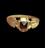 BEAUTIFUL MEDIEVAL GOLD & GARNET QUATREFOIL RING - CIRCA 14th-15thC AD (9932)