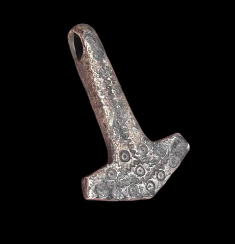 SUPERB ANCIENT VIKING SILVER MJOLNIR THORS HAMMER PENDANT - 9th/10thC