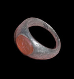 SUPERB HEAVY ANCIENT ROMAN SILVER INTAGLIO RING EAGLE - 2nd Century AD